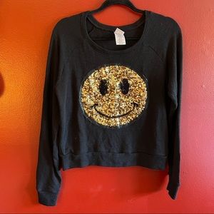 ML smiley face sequin sweater